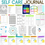 Self Care for Teachers with a Journal, Trackers, Challenges and Bulletin Board Kits