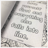 Self-Esteem & Positive Affirmations Coloring Journal (digital file only)