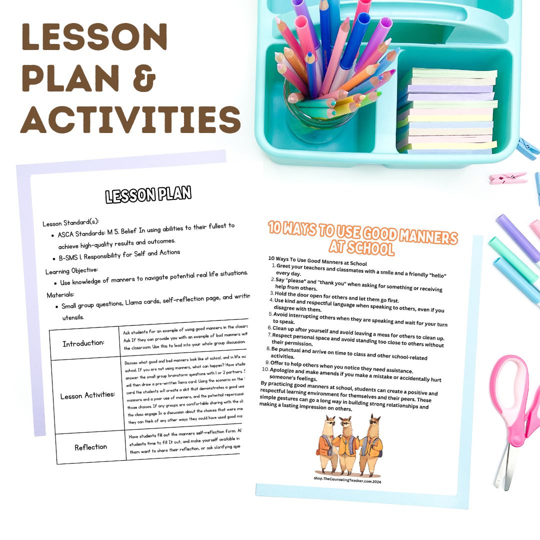 Good Manners Lesson Plan and Activities Upper Elementary and Middle School