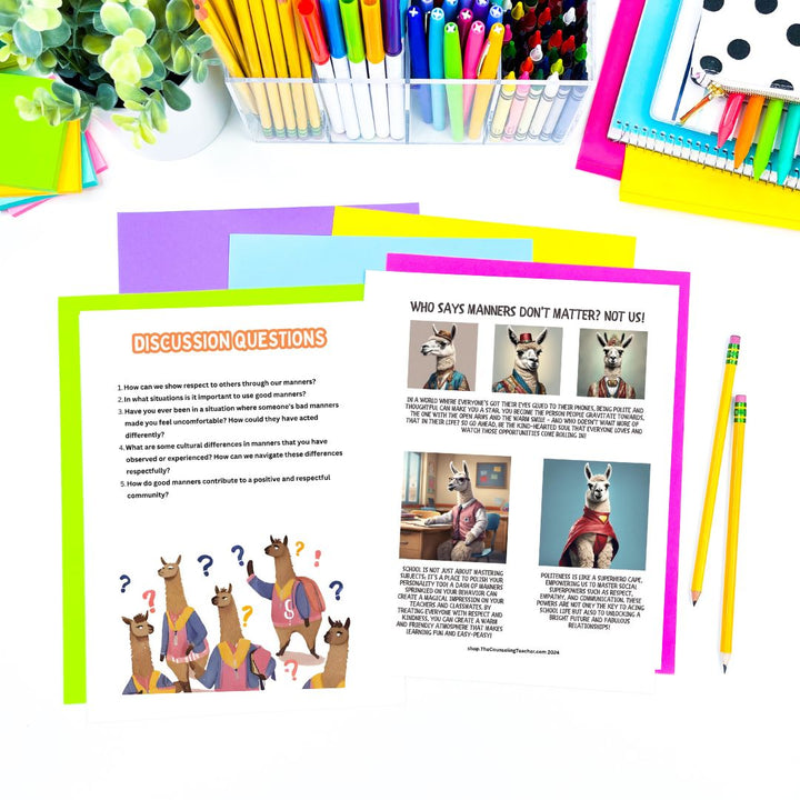 Good Manners Lesson Plan and Activities Upper Elementary and Middle School