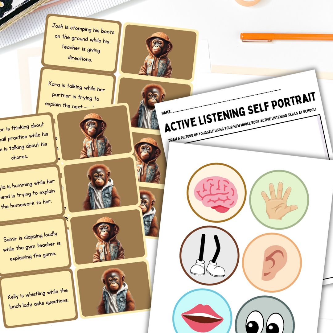 Whole Body Listening Lesson Plan and Activities for K-2