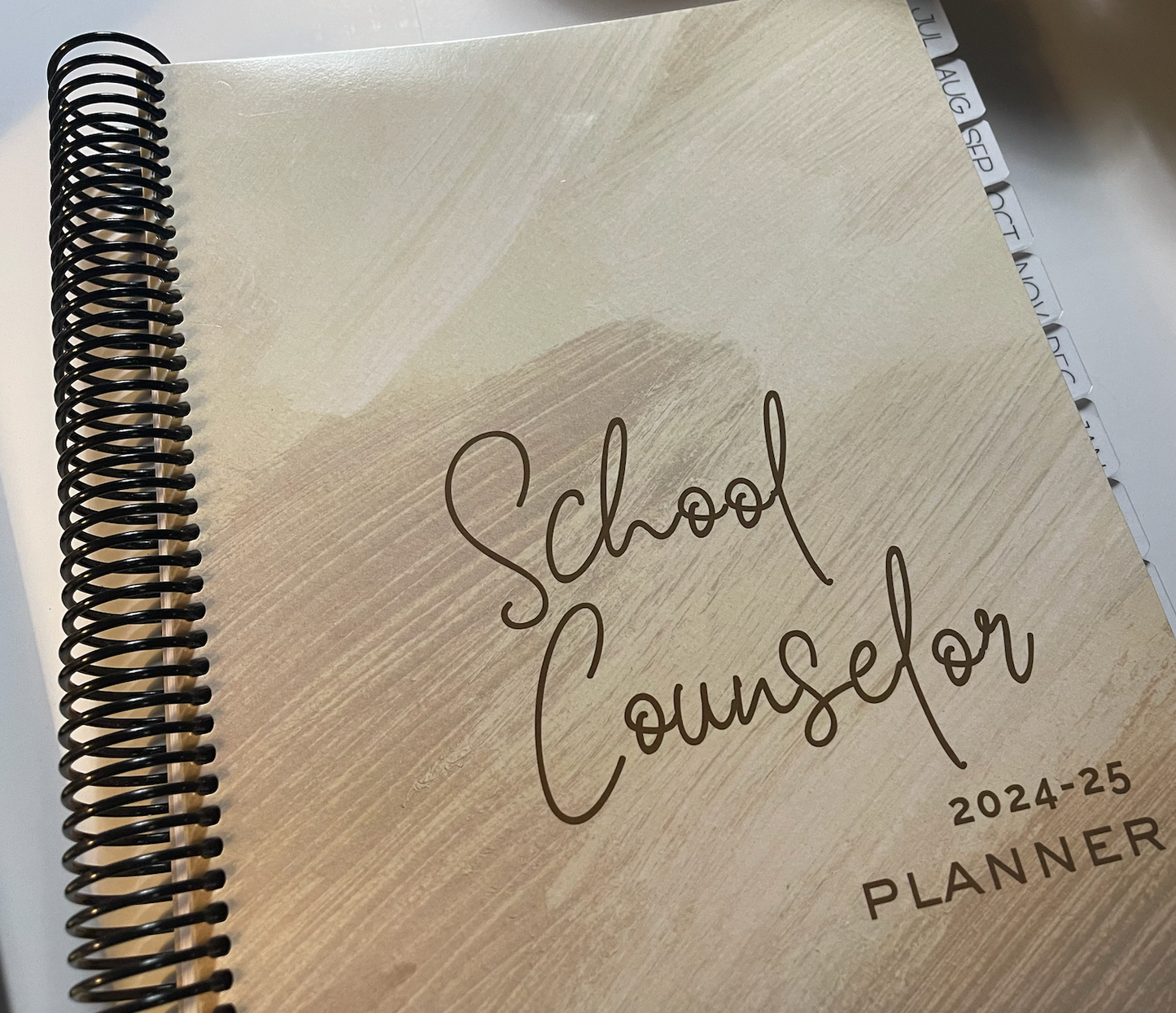Free Shipping Printed Creamy School Counselor Planner 2024-2025 Size 9" X 11"