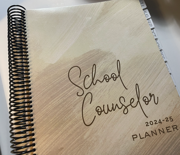 Free Shipping Printed Creamy School Counselor Planner 2024-2025 Size 9