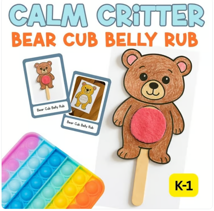 Calm Critters SEL Bundle | Coping Skills Crafts &amp; Lesson Plans | Calm Corner Activities for Kids K-1 Counseling Resources