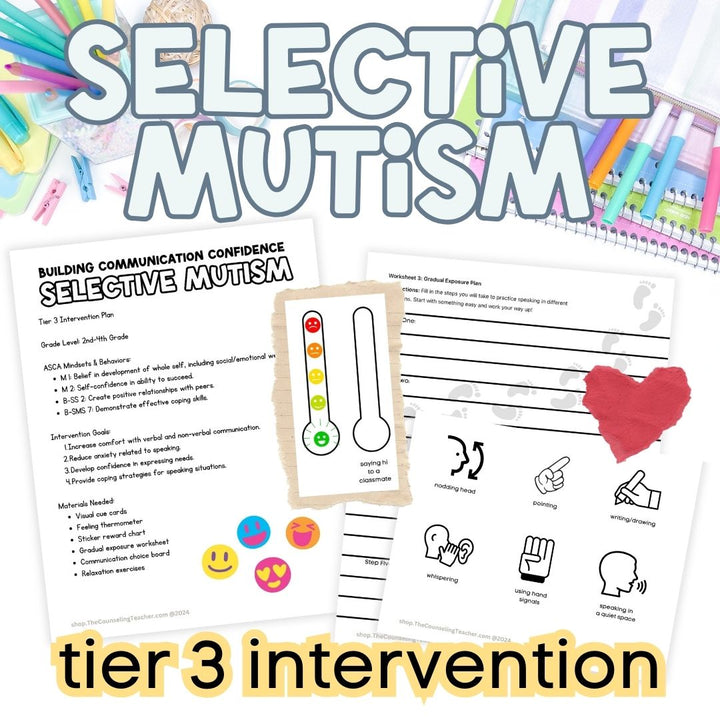 Selective Mutism Tier 3 Intervention with Individual Session Plans