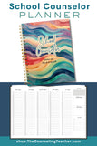 Printed Color-Wave School Counselor Planner 2024-25 9" X 11"