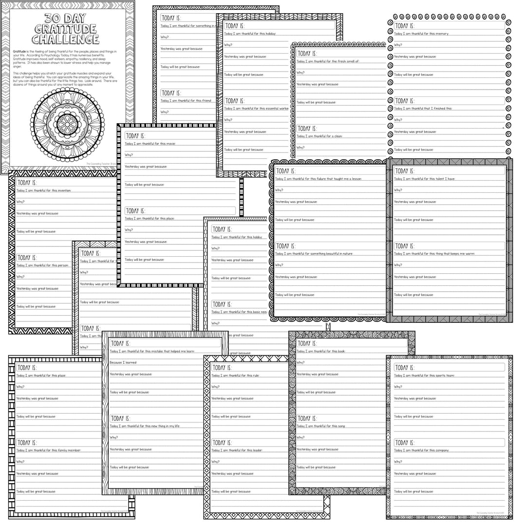 Self Care for Teachers with a Journal, Trackers, Challenges and Bulletin Board Kits