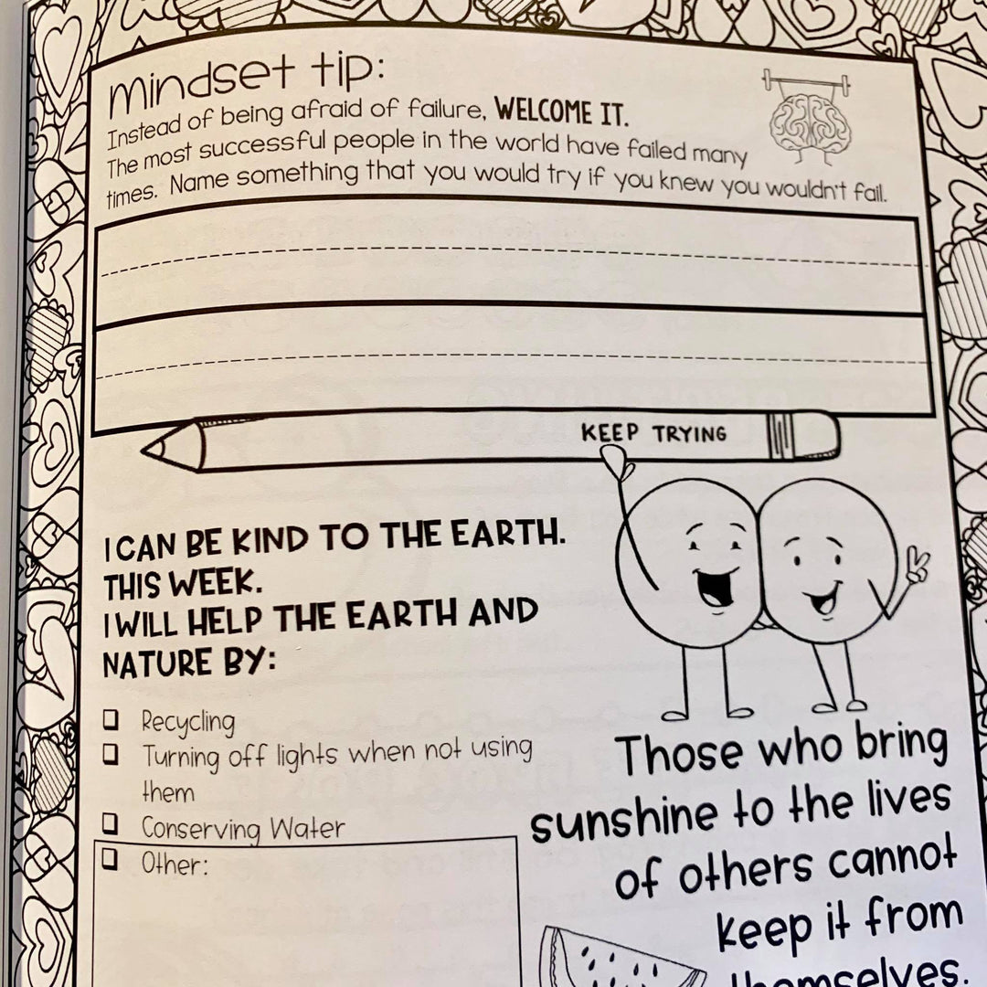 Printed &amp; Shipped Social Emotional Daily Check in Journal with Growth Mindset (lower elementary)
