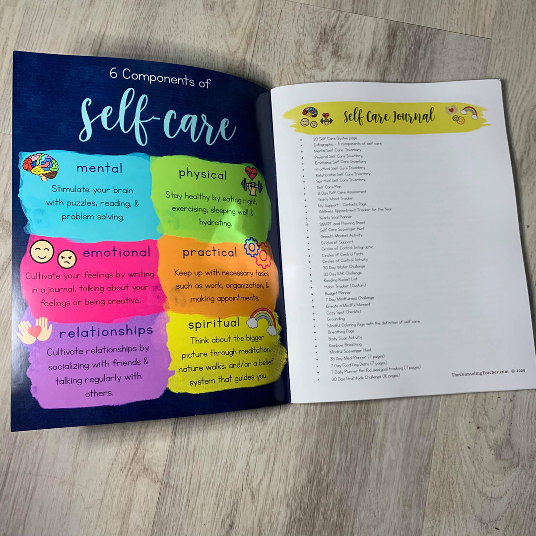 Printed Self Care Journal for Teachers