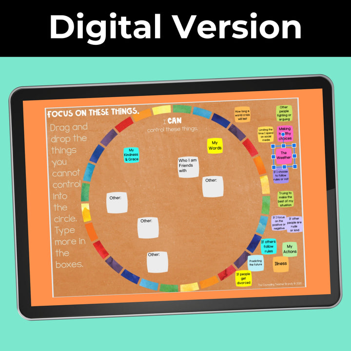 Circles of Control Anxiety Craft with Digital Version Included