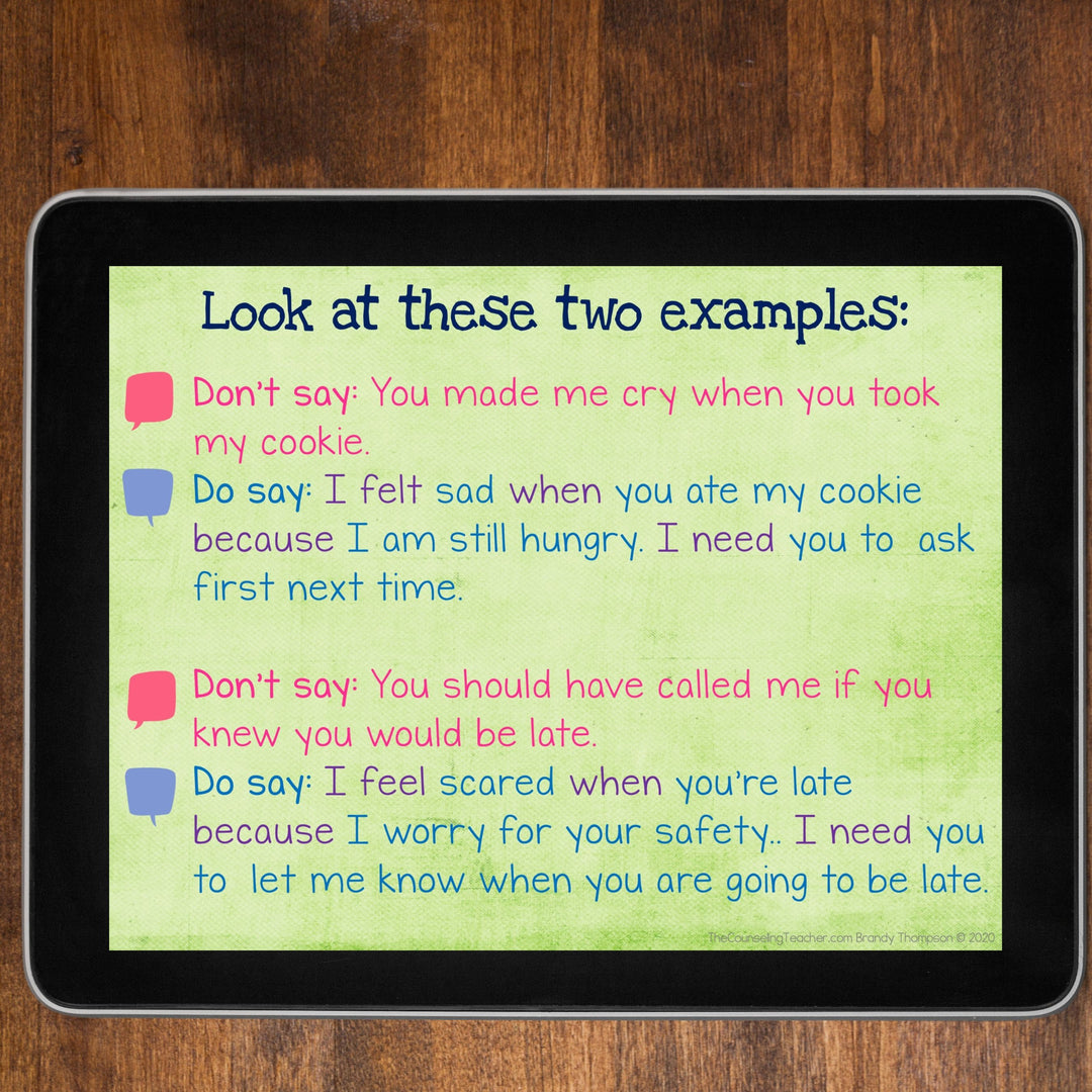 I Messages Interactive Lesson for Google Slides