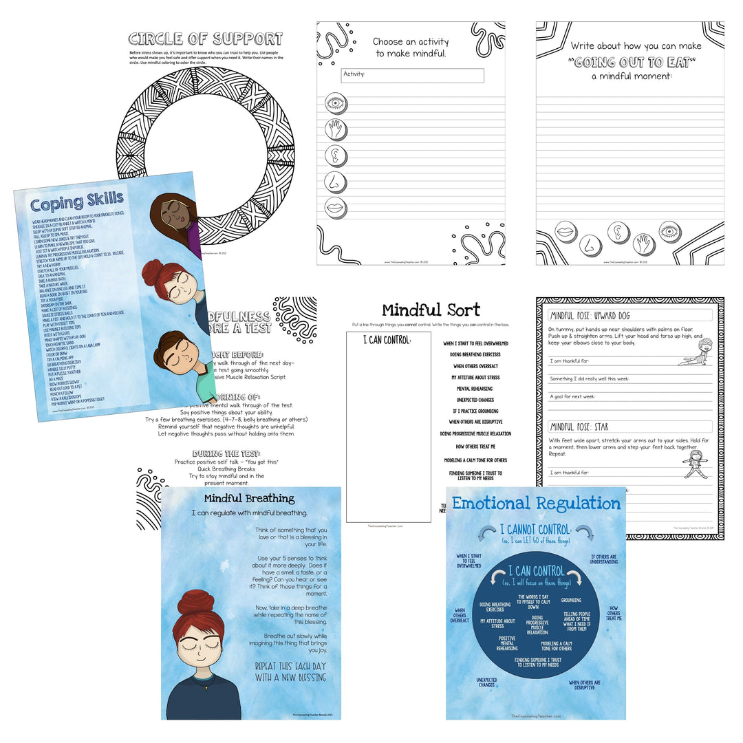 School Counseling Workbook Bundle for Student Support