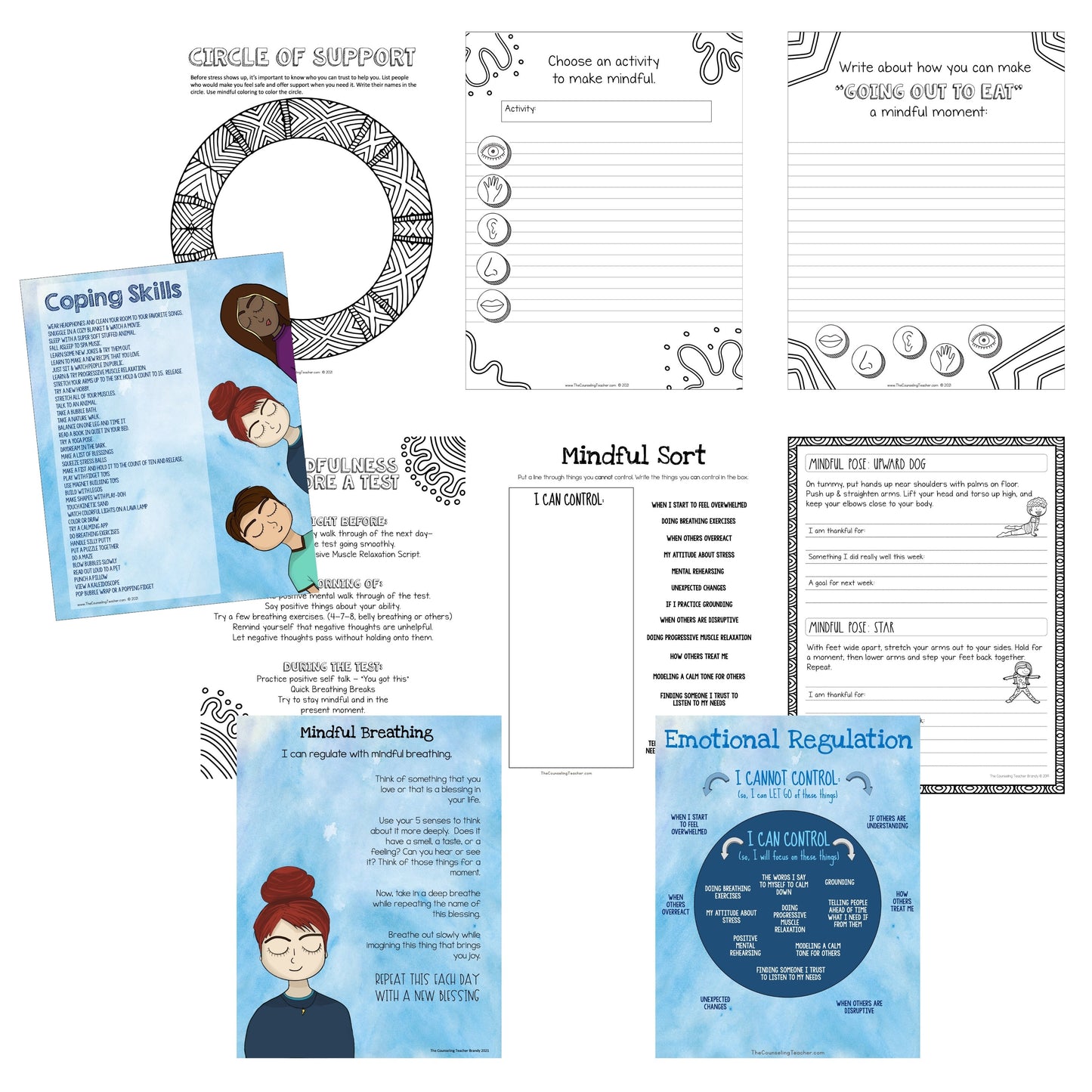 School Counseling Workbook Bundle for Student Support