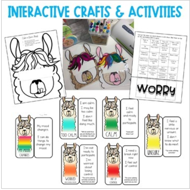 Worry Workbook by the Calm-a-Llama for 3rd-7th grade