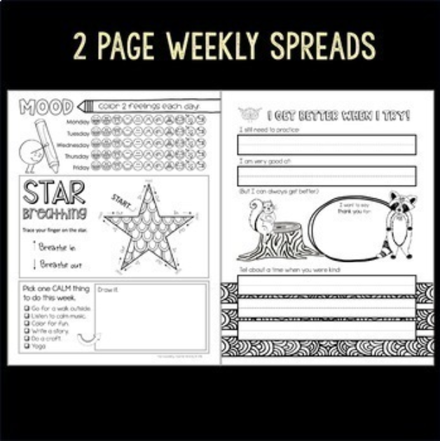 40 week Growth Mindset &amp; Mindfulness Journal Grades 1-3 (digital file only)