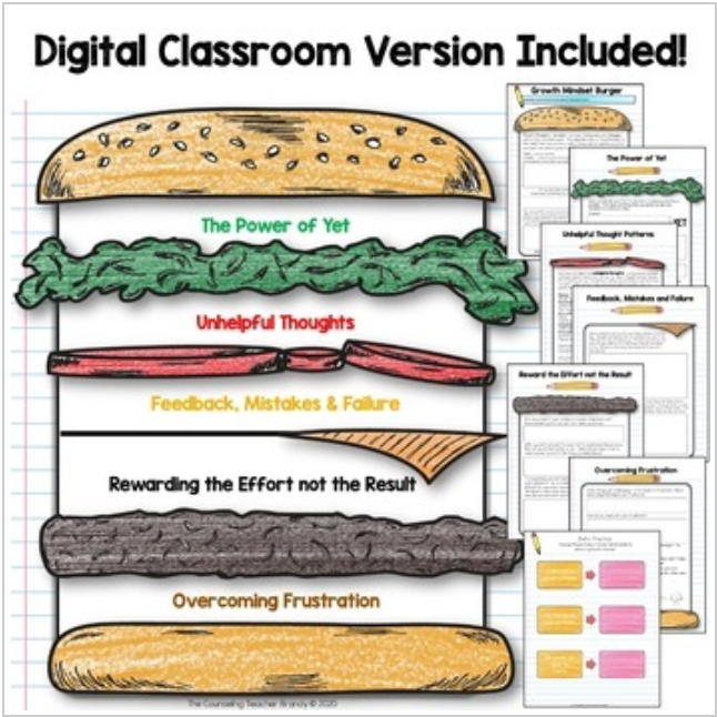 Growth Mindset Digital Lesson and Printable Craft