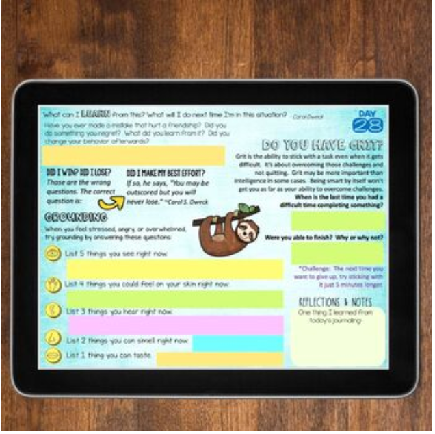 Digital Best Self Journal with Growth Mindset and Mindfulness (3rd-12th)