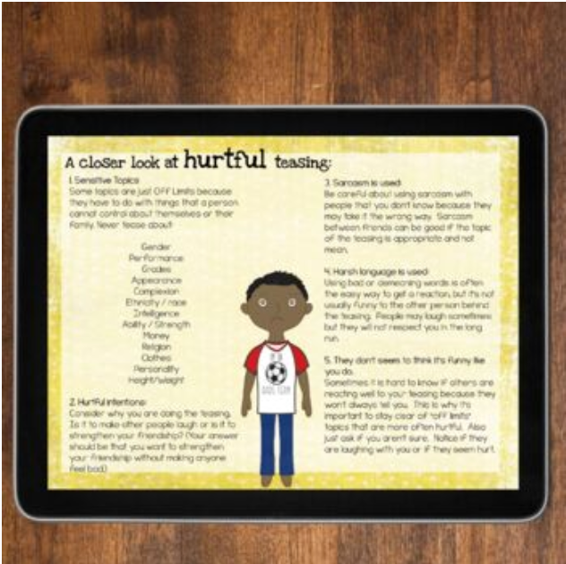 Teasing Lesson for Google Slides Grades 3rd-6th