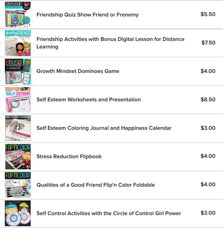 Coping Skills Friendship Bundle Girls Groups