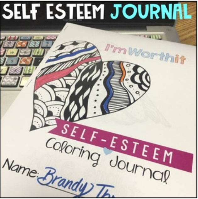Self-Esteem &amp; Positive Affirmations Coloring Journal (digital file only)