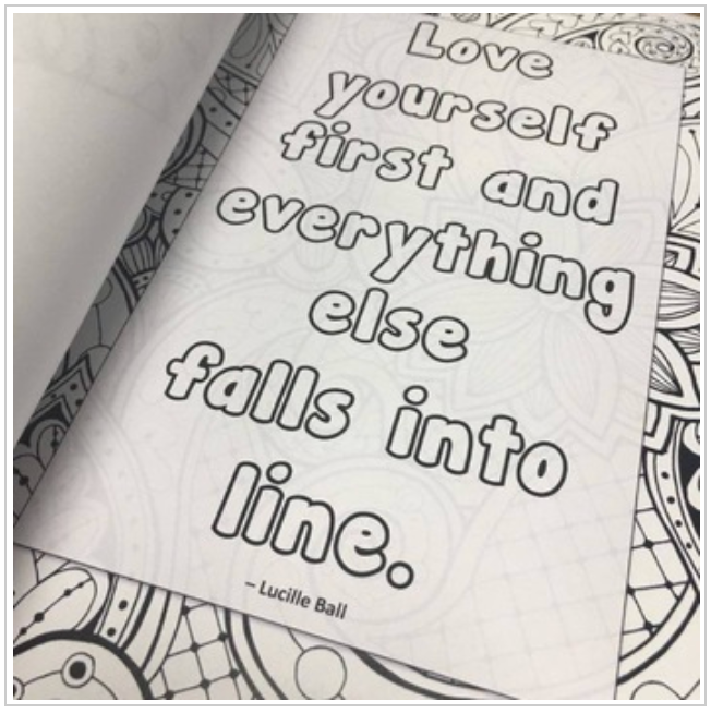 Self-Esteem &amp; Positive Affirmations Coloring Journal (digital file only)
