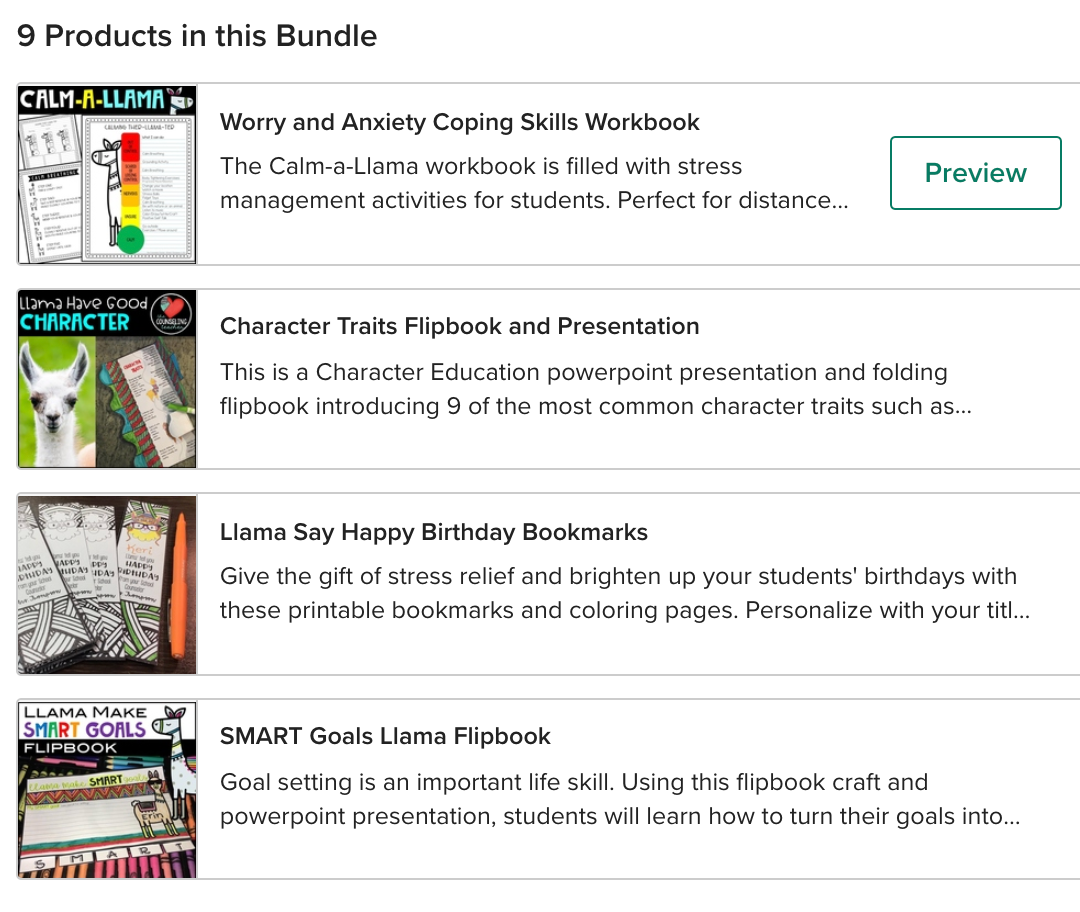 Llama Themed Social Emotional Resource Bundle