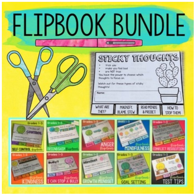 School Counselor Flip Book Bundle Grades 1-3