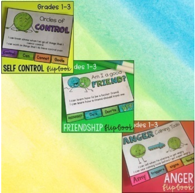 School Counselor Flip Book Bundle Grades 1-3