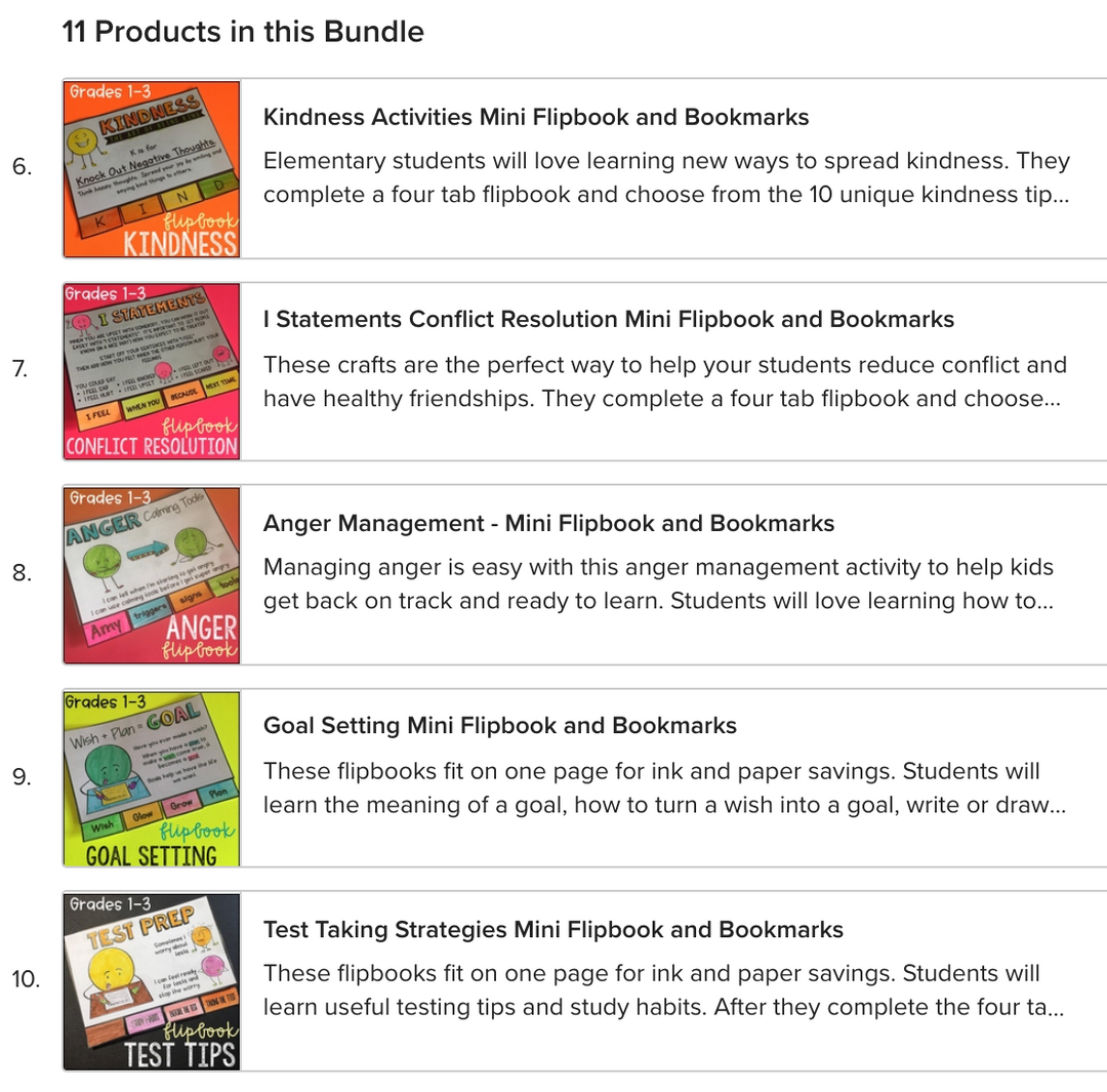 School Counselor Flip Book Bundle Grades 1-3