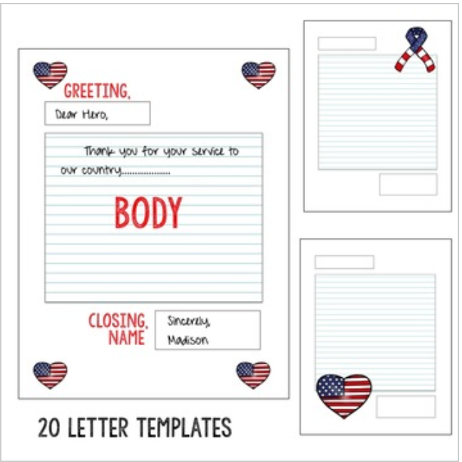 Thank You Letter Template for Heroes, Soldiers, &amp; Vets
