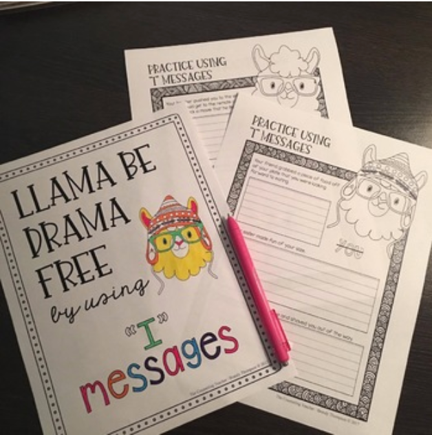 Conflict Resolution "I Messages" with a Llama theme