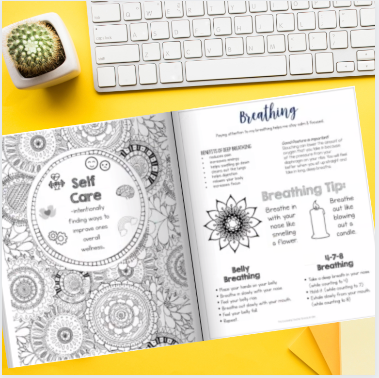 Printed Self Care Journal for Teachers