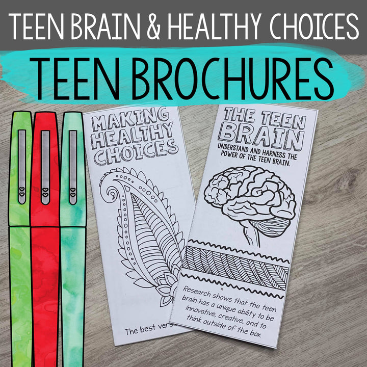Social Emotional Learning Brochures for Teens (Upper middle and High School)