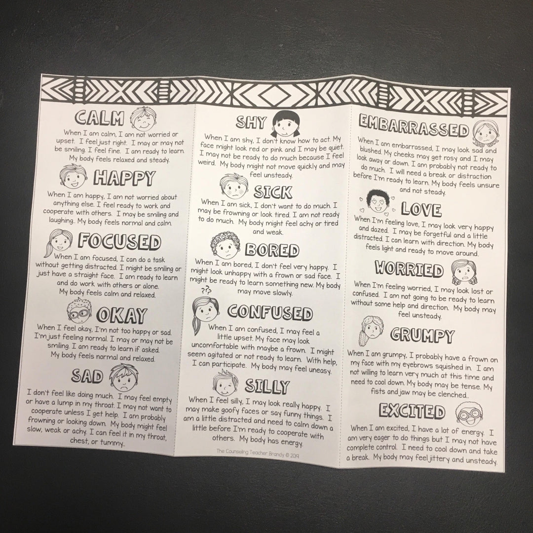 Social Emotional Learning Brochures Upper Elementary &amp; Lower Middle Digital Files