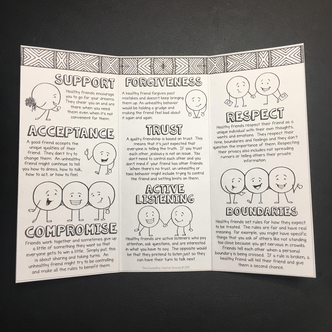 Social Emotional Learning Brochures Upper Elementary &amp; Lower Middle Digital Files