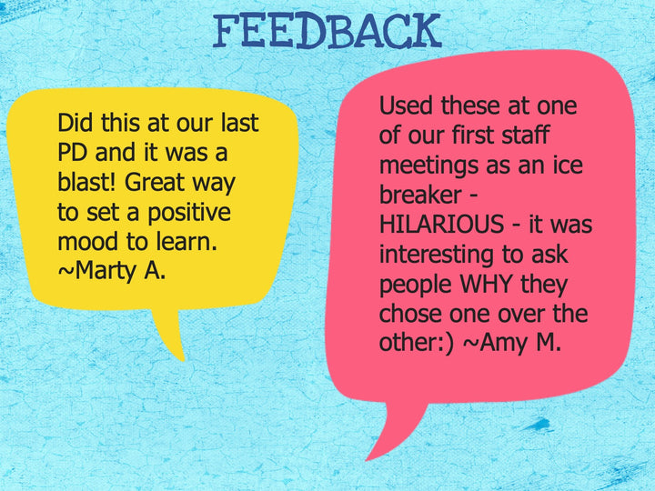 Teacher Morale Game "Would You Rather - Educator Edition"